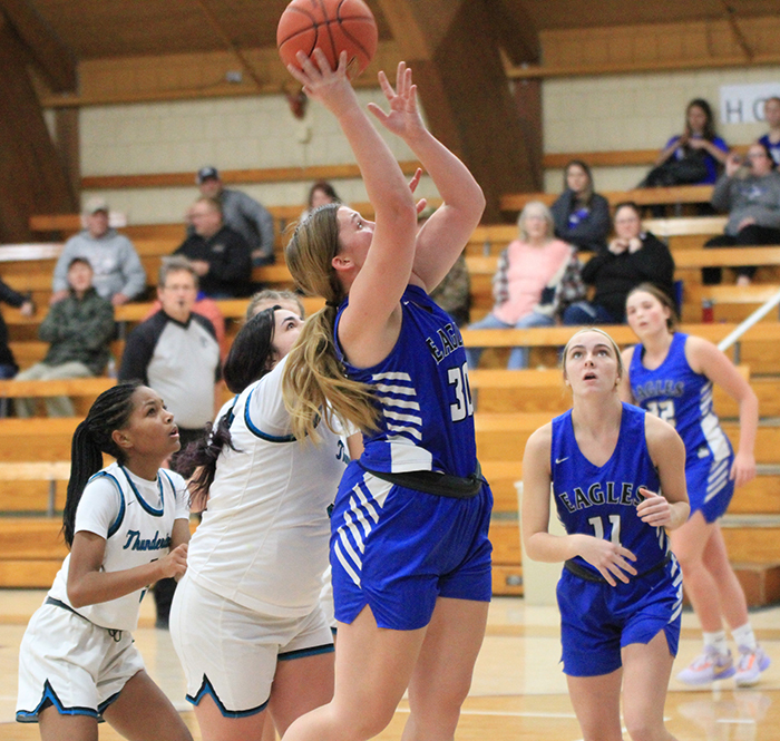 Grace Brasel takes a shot in the lane during a recent game in New York